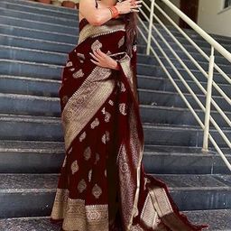 Lookmark Ethnic Motif Woven Design Zari Banarasi Kanjivaram Saree-image-85