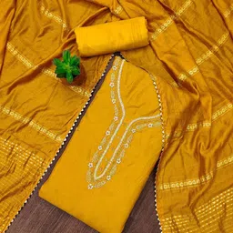 LeeliPeeri Designer Embroidered Unstitched Dress Material-image-14