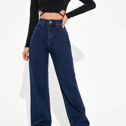 NU CLOTHS Women Jean Wide Leg High-Rise Stretchable Jeans-image-82