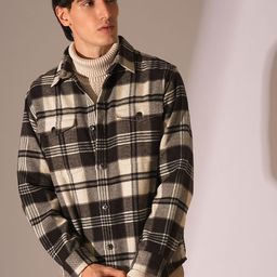 SELECTED Men Checked Open Front Jacket with Embroidered-53