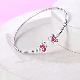 ShimmerTots Girls Sterling Silver Enamelled Bangle-Style Bracelet-image-59