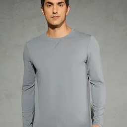 Technosport Men Antimicrobial Solid Slim Fit Round Neck Sports T-shirt with Cotflex-image-80