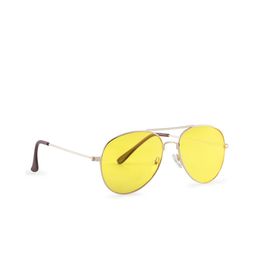 REDEX Men Yellow Lens & Gold-Toned Aviator Sunglasses with-image-8