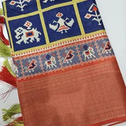J 6 DESIGNER Ethnic Motifs Printed Zari Saree-picture-12