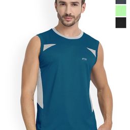 FTX Pack Of 4 Color Blocked Round Neck Gym Vests 709-2_709-6_709-11_709-15-S-picture-14