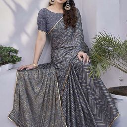 ROOP SUNDARI SAREES Striped Sequinned Pure Chiffon Saree-picture-15