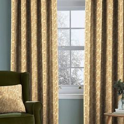 Nefertiti Home Yellow Set of 2 Floral Black Out Long Door Curtain-image-94