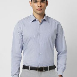 Van Heusen Men Regular Fit Spread Collar Vertical Striped Formal Shirt-image-102