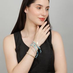 YouBella Set Of 5 Gold-Plated Artificial Beads Beaded And Charms Bracelet-image-93