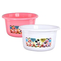 Aura White & Pink 2 Pieces Printed Bath Accessories Set-image-98