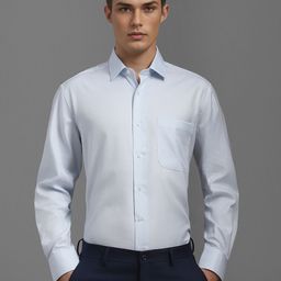 Luxure by Louis Philippe Men Classic Fit Spread Collar Textured Cotton Formal Shirt-image-73