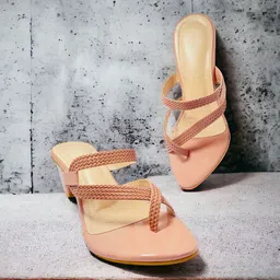 FABBMATE Women Pack of 2 Embellished Block Sandals-30