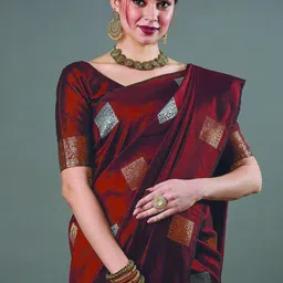 SHOP DROP Woven Design Silk Blend Mysore Silk Saree-image-64