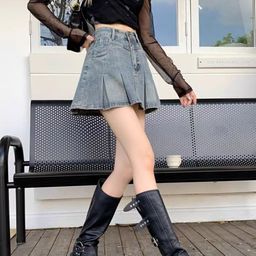 DressBerry Denim A-Line Above Knee Skirt-picture-53
