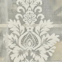 BIGGER FISH Cream-Coloured Set of 2 Floral Sheer Window Curtain image 5