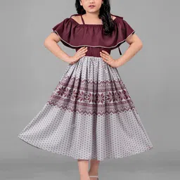 YK Print Off-Shoulder Crepe Fit & Flare Midi Dress-picture-18