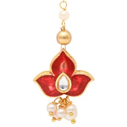 Asthetika Kids Girls Gold-Plated Kundan Studded Maang Tikka Head Jewellery-picture-1
