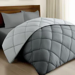 Story@home Grey Geometric Reversible 180 GSM Microfiber AC Room Double Bed Comforter-image-37