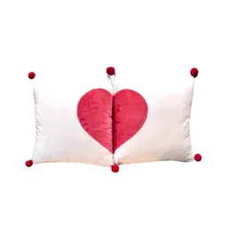 THROWPILLOW White & Red Set of 2 Embellished Velvet Square Cushion Covers-8
