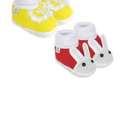 NESKA MODA 12 To 18 Month NonSlip Baby Boys & Baby Girls 2 Pair Set Cotton Rabbit Butterfly Booties-image-93