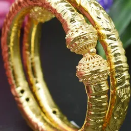 Sattik Set Of 2 Gold Brass Bangles-picture-42
