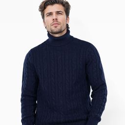 Celio Men Turtle Neck Cable Knit Cotton Pullover-picture-15