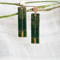 Ekibeki Copper-Plated Geometric Shaped Drop Earrings-11