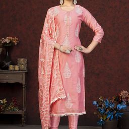 HERE&NOW Embellished Unstitched Dress Material-picture-43