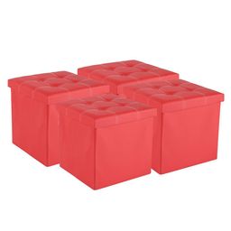 Kuber Industries Red Set of 4 Regular Multi-Utility Organisers-9