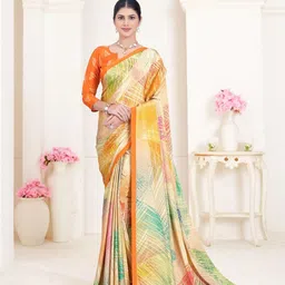 JIVORA Abstract Printed Pure Silk Saree-29
