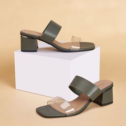Forever Glam by Pantaloons Textured PU Block Sandals with Buckles-3