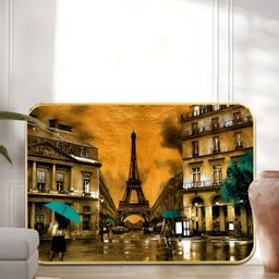 Livin'luxe Orange & Green Golden Paris Street View Wall Art-picture-14