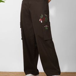 The Souled Store Women Cargo Jeans: Autumn Woodland-image-60