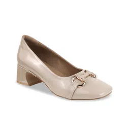 Metro Women Square Toe Block Pumps with Buckle image 5