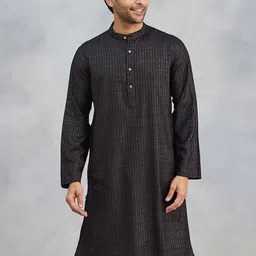 Fabindia Striped Long Sleeves Mandarin Collar Straight Kurta-image-8