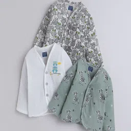 Polka Tots Infants Pack Of 3 Printed Cotton Jhabla PTFV-10259-42