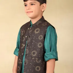Fabindia Hand Block Printed Nehru Jacket image 4