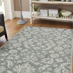 saraswatii global Romania Grey & Beige Floral Printed Woollen Carpet-14