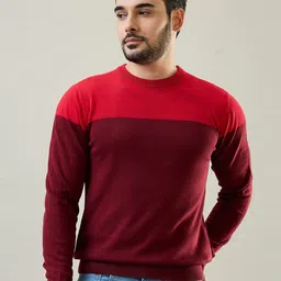 TIM PARIS Men Colourblocked Pullover Cotton Sweater-picture-49