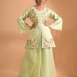 Morchari Embroidered Top With Palazzo Co-Ords-picture-27