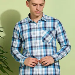 Moda Rapido Men Classic Tartan Checks Opaque Checked Casual Shirt-picture-9