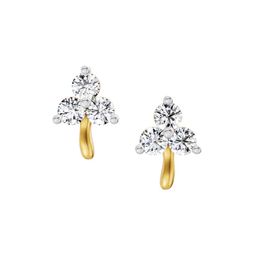 Sparkles 3 Stone Lab Grown Diamonds 0.52 Ct 14Kt Yellow Gold Earrings-image-61