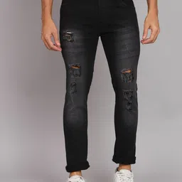 Metronaut Men Classic Straight Fit Mid-Rise Mildly Distressed Light Fade Jeans-image-89