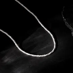 GIVA Men 925 Sterling Silver Rhodium-Plated Crest Chain-33