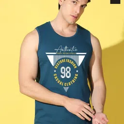 WOOSTRO Pack Of 2 Printed Combed Cotton Gym Vests VWS26(98 PEACOCK)(HARD BLACK)-image-83