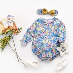 LULU & SKY Girls Printed Bodysuit With Headband-image-36