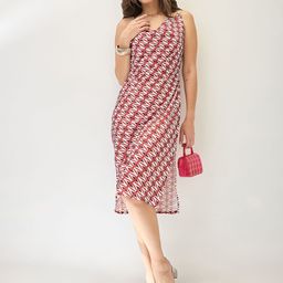 Globus Cowl Neck Metal Shoulder Straps Side Slits Sheath Midi Party Dress-image-23