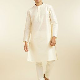 Diwas by Manyavar Floral Woven Design Mandarin Collar Thread Work Straight Kurta-image-84