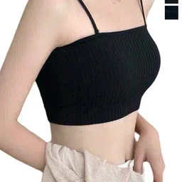 AS TRENDS Pack of 2 Assorted Medium Coverage Lightly Padded Seamless Cotton Camisole Bra-picture-18