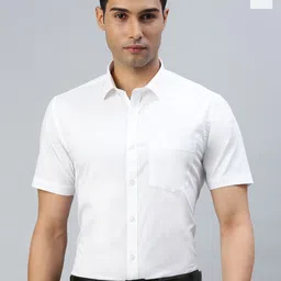 Ramraj Men Spread Collar Solid Cotton Formal Shirt-image-49